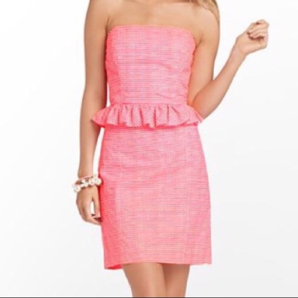 Lilly Pulitzer Strapless Gingham Dress